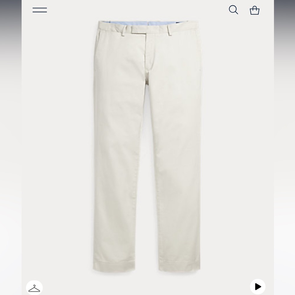 Polo Ralph Lauren Stretch Chino Pants. Light Blue. Slim Fit. Size 32/30.